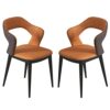 Kitchen Dining Room Furniture Chairs Dining Chair Set Of 2 PU Leather Kitchen Living Room Lounge Counter Chairs Ergonomic Seat Sturdy Carbon Stee
