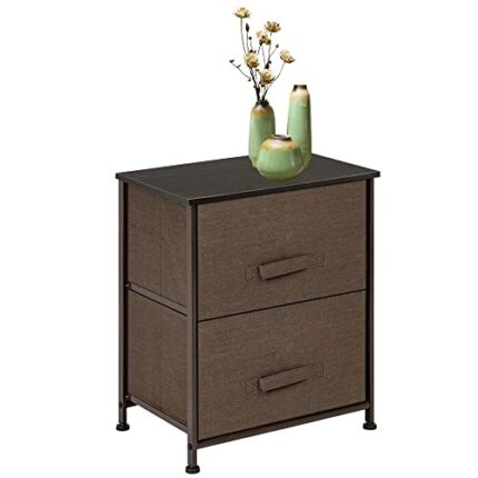 N/A 2 Drawers Bedside Dresser Jewelry Box Makeup Storage Box Cabinet Container Drawer Organizer for Home Bedroom Furniture