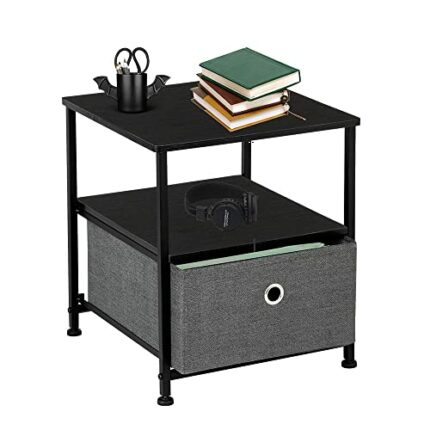 N/A 1 Drawer Nightstand Bedside Jewelry Organizer Makeup Storage Box Cabinet Container Drawer Organizer for Home Bedroom Furniture