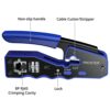 Proster RJ45 Crimp Tool Set All-in-one RJ45 Crimping Tool Kit with 50 PCS CAT6 Pass Through Connectors 50 PCS RJ45 Cat6 Protection Covers RJ45 Pa