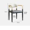 maozi Dining Chairs Armrest Backrest Adults Chair Ergonomic Soft Kitchen Furniture Decoration Chair (Color : Argento, Size : Light Grey)