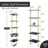 Axeman 5-Tier Ladder Bookcase, Tall Narrow Bookshelf for Small Spaces, Modern Book Storage Organizer Case Open Shelves for Bedroom, Living Room,