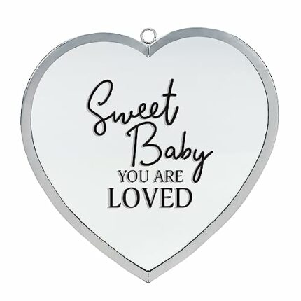Dicksons Elanze Designs Sweet Baby You are Loved Heart Shaped Silver 8 x 8 Metal and Glass Wall Mounted Mirror