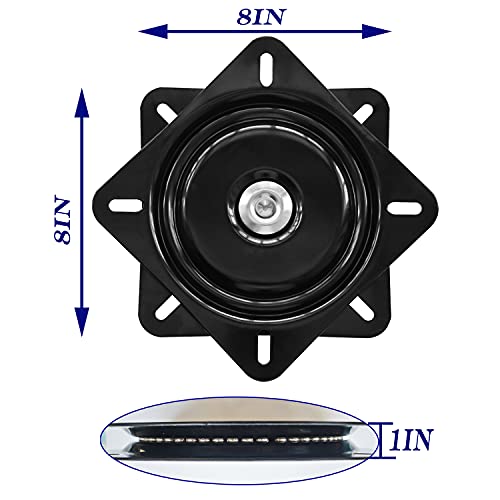 2Pack 8Inch Heavy Duty Bar Stool Swivel Plate, Chair Swivel Base with Solid Ring of Ball Bearings, 500lbs Capacity Replacement Swivel Seat Parts