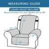Luxury Velvet Plush Large Width Recliner Chair Cover with Elastic Straps Three Pockets, Pet Dog Couch Covers for Armchair Seat Width Up to 28", L