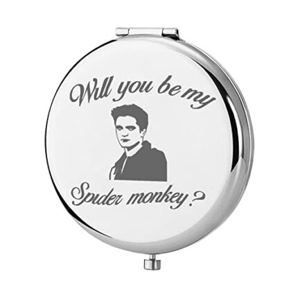 KEYCHIN Twilight Movie Pocket Mirror Twilight Edward and Bella Fans Gifts Will You Be My Spider Monkey Compact Mirror for Women Girls Teenager (S