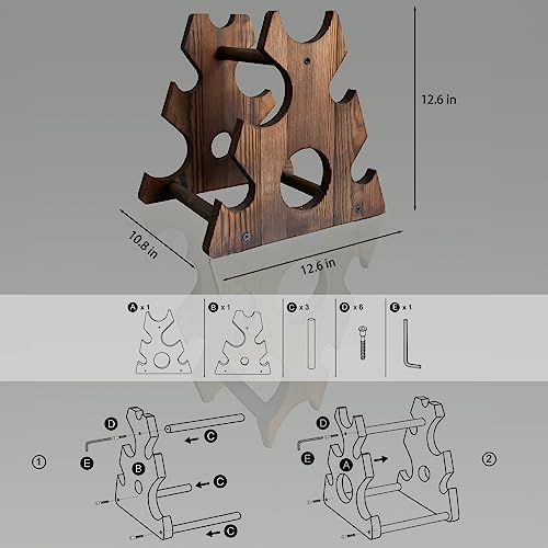 Wine Rack Countertop Wine Bottle Holder, Wine Racks Tabletop Free Standing Wine Bottle Storage Rack for Home Kitchen Dining Room Bar Decor, Luxur