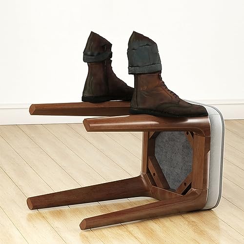 Bar Stools, Solid Wood Kitchen Stools with Cushion Counter Height Barstools with Wooden Base for Kitchen Dining Cafe