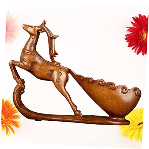 VILLCASE Large Wooden Money Chests Sika Deer Decor Bar Wine Rack Desktop Sika Deer Sika Deer Decorate Bar Sika Deer Decor Ornament Sika Deer Home