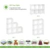 FUNLAX Cube Storage Unit, 6 Cube Bookcase Bookshelf Portable Bathroom Storage Plastic Cube Organiser Stackable Cube Shelving Unit for Clothes Boo