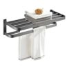 HIGOH Towel Rack High-Grade Gray Space Aluminum Alloy Towel Rack, Bath Towel Holder, Bathroom Light Bathroom Hardware