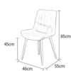 dining chair Office Reception Chairs Business Dining Chairs Set Kitchen Dining Chairs Set of 6 with Metal Legs PU Leather Seat and Backrests Kitc