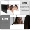 Auptiz Tri-fold Vanity Hanging Mirror(Foldable), with Touch Switch & LED Lighting- Dimmable and Adjustable Height Brackets, for Makeup/Washing/Ha
