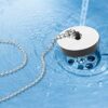 Stainless Steel Retainer Bath Plug Waste and Overflow 45cm Ball Chain Including Water Plug with 70mm Diameter Waste Assembly Bath Plug with Chain