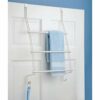mDesign Over the Door Towel Rack with Hooks - Modern Bathroom Towel Rack with 2 Hooks for Bathroom Storage - Perfect Bathroom Hanging Towel Stora