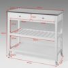 BHVXW Kitchen Storage Serving Trolley Cart With Stainless Steel Worktop Easy to Clean