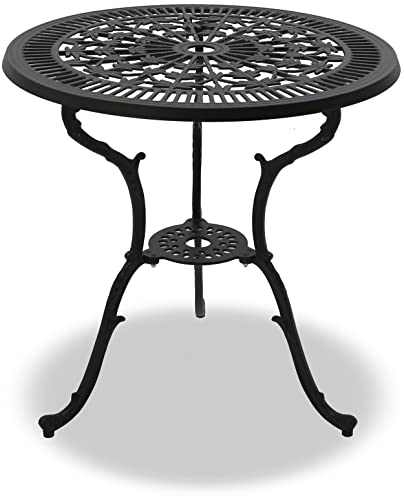 Homeology TABREEZ Garden & Patio Black Cast Aluminium Bistro Table