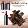 PowerKing Wine Rack Small Wine Stand for 8 Bottles, Bottle Rack Wooden Wine Bottle Holder for Kitchen & Pantry & Bar, Bottle Rack Wine Cabinet Bo