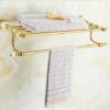 HIGOH Towel Racks, Bathroom Towel Rack Wall Mounted Towel Holder,Copper Bath Hardware Solid Brassjade Accessories Towel Rack/Bar,Towel Holder