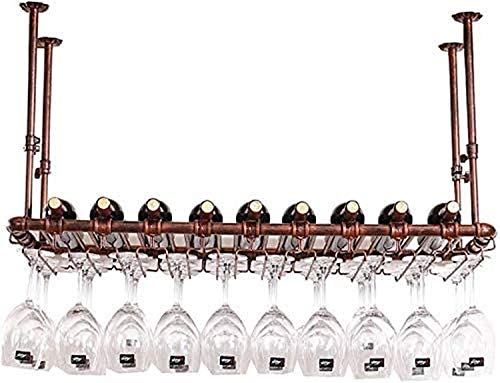 OUSIKA Wine Racks,Wine Lovers/Wall Wine Glass Rack/Ceiling Mounted Hanging Wine Bottle Holder Metal Iron Wine Glass Holder High Cup Holder/Adjust