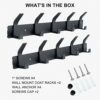 ZGELIN Coat Rack Wall Mounted,5 Coat Hooks for Hanging Coats,Heavy Duty Metal Double Hook Rack Hook Rail,Coat Rack with Hooks,Wall Mount Coat Han