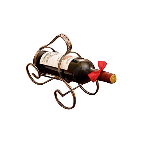 KXDCZ Iron Wine Rack- Elegant Wrought Iron Single Wine Bottle Holder Decorative Red Wine Bottle Stand for Home Restaueant Bar Dinner Tabletop