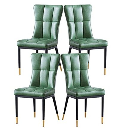 dining chair Kitchen Dining Room Furniture Chairs Dining Chairs Set Of 4 Modern Metal Leg Kitchen Living Room Chairs Matte Water Proof Leather Up