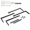 BTSKY 70cm Wall Rack for Rolled Towels with 2 Hooks - Bathroom Wall Mounted Brushed Towel Racks, Metal Bath Towel Storage Holder Organizer for La