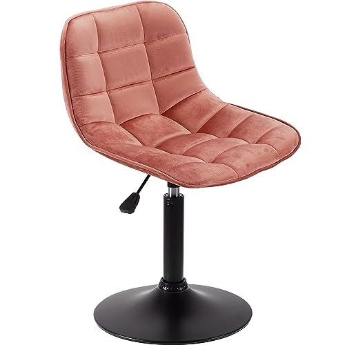 T-THREE.Dresser Stool, Swivel Chair, Barstool Set of 2,Suede, Adjustable Pneumatic Lift for Kitchen, Counter, Home, Dressing Room and Bar(Black)