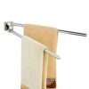 towel stand towel rail 2 arm towel shelf no drilling rotating all copper foldable self adhesive wall mounted for bathroom-black