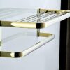 -Shelf,Towel Rack Simple Towel Rack, Double Bathroom Shelf, Hotel,Niture, Brass, Storage Shelves, Gold, Easy to Install