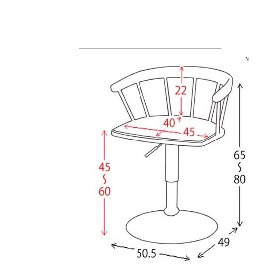 DINGZZ Solid Wood Nordic Swivel Bar Chairs Backrest Bar Stools Home Kitchen Furniture Height Adjustment Bar Chair Dining Chair (Color : Argento,