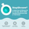 StopShroom Universal Stopper Plug for Bathtub Bathroom, and Kitchen Sink Drains Silicone White, Standard