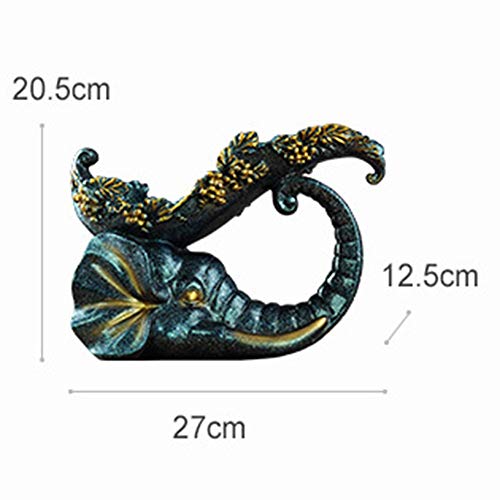 Stylish Simplicity Resin Crafts Creative Home Office Kitchen Living Room Bedroom Decorated in European-American Style Blue Elephant Wine Rack Orn
