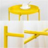 FUNME Folding End Table 2-Tier Metal Round Side Table with Removable Tray for Living Room (Yellow)