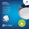 Croydex Sit Tight Carron Soft Close Toilet Seat, Wood, White, 47 x 36.5 x 6 cm