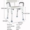 Bath Stools,Bathing Chair Bathroom Chair Shower Stool Bathing Stool with Removable Back and Arms