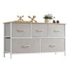 Somdot Chest of Drawers for Bedroom with 5 Drawers, Wide Storage Unit with Removable Fabric Bins for Wardrobe Closet Bedside Nursery Living Room