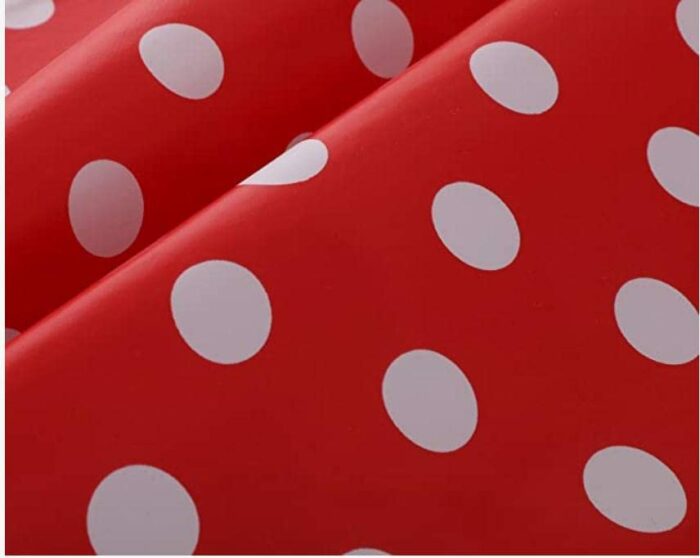 Vinylla Polka Dot Red Easy Wipe Clean PVC Tablecloth (Round(Dia.160cm))