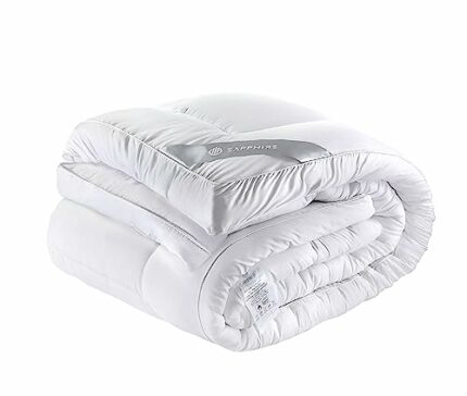 Sapphire Mattress Topper - 10 cm Thick With Elastic Corner Straps, Quilted Bed Topper Soft & Fluffy. Hypoallergenic & Machine Washable (King - 15
