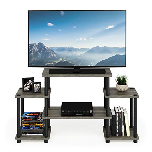 Furinno Turn-N-Tube No Tools Entertainment Center, TV Unit, TV Stands, French Oak/Black, 105.4 (W) x 58 (H) x 29.5 (D) cm