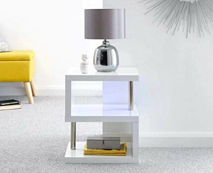 GFW Lamp Table, Engineered Wood, White, 44 x 51 x 38 cm