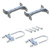 Aimeboost 2 PCS Stainless Steel Antenna Mount Wall Mount Antenna Mast Clamp V Jaw Bracket Accessories Kit [ Without The Pole ] for TV CB Ham Outs