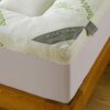 Bamboo Mattress Topper Short Queen Size, Cooling Extra 3 Inch Thick Breathable Mattress pad, 8-21”Deep Pocket Soft Quilted Fitted Mattress Cover