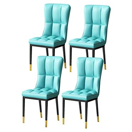 Kitchen Dining Room Furniture Chairs Kitchen Dining Chairs Set Of 4,Modern PU Leather High Back Padded Soft Seat Living Room Chairs Water Proof L