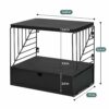 Floating Nightstand, Wood Bedside Shelf Wall Mounted with Drawer, Modern Style Bedside Table, Floating End Table, 2 Tier Floating Shelves for Bed