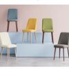 dining chair Kitchen Dining Room Furniture Chairs Fabric Upholstered Seat Dining Chair With Wood-Like Iron Feet Office Lounge Dining Kitchen Bedr