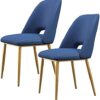 dining chair Office Reception Chairs Business Dining Chairs Set Kitchen Dining Chairs Set of 2, Counter Corner Kitchen Chairs with Gold Metal Leg