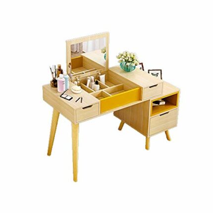 BVDSG Dressers For Bedroom Minimalist Nordic Style Makeup Table With Light Small Apartment Dressing Table Makeup