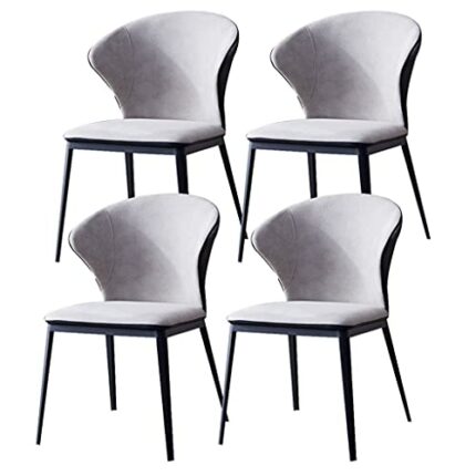 Kitchen Dining Room Furniture Chairs Dining Chairs Set Of 4 Modern Mid Century Kitchen Living Room Side Chairs with Soft Technical Cloth Cushion